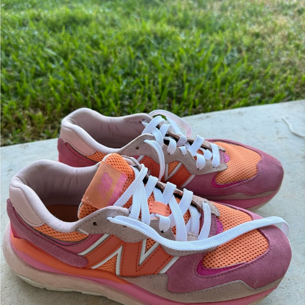 New Balance Women's Vibrant Pink and Orange Sneakers